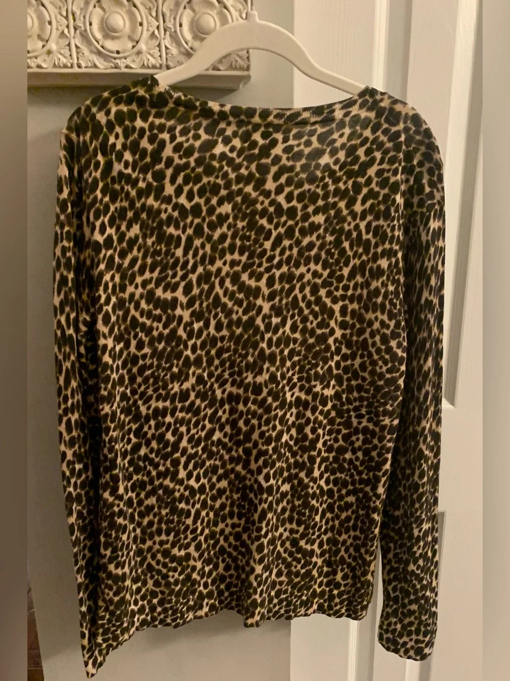 J. Crew Teddie Dark Brown Animal Print sweater - M
